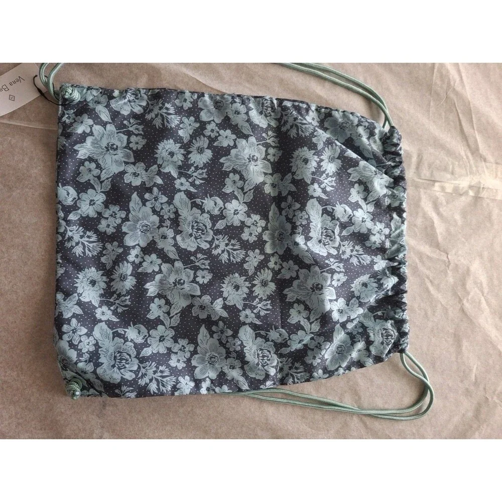 NWT VERA BRADLEY Rain Garden Gray Reactive Drawstring Backpack
